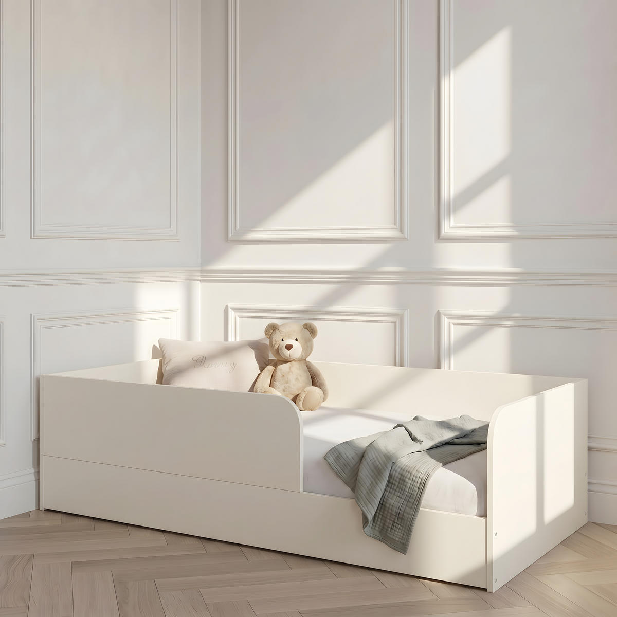 BODENBETT Essentials 90x200cm Weiß - Weiß, Holzwerkstoff (90/200cm) - arthur berndt