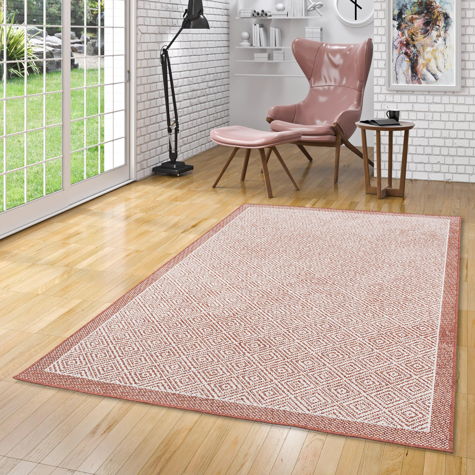 IN & OUTDOOR TEPPICH HAMPTON MELIERT - Terra cotta, Textil (140/200cm) - Pergamon