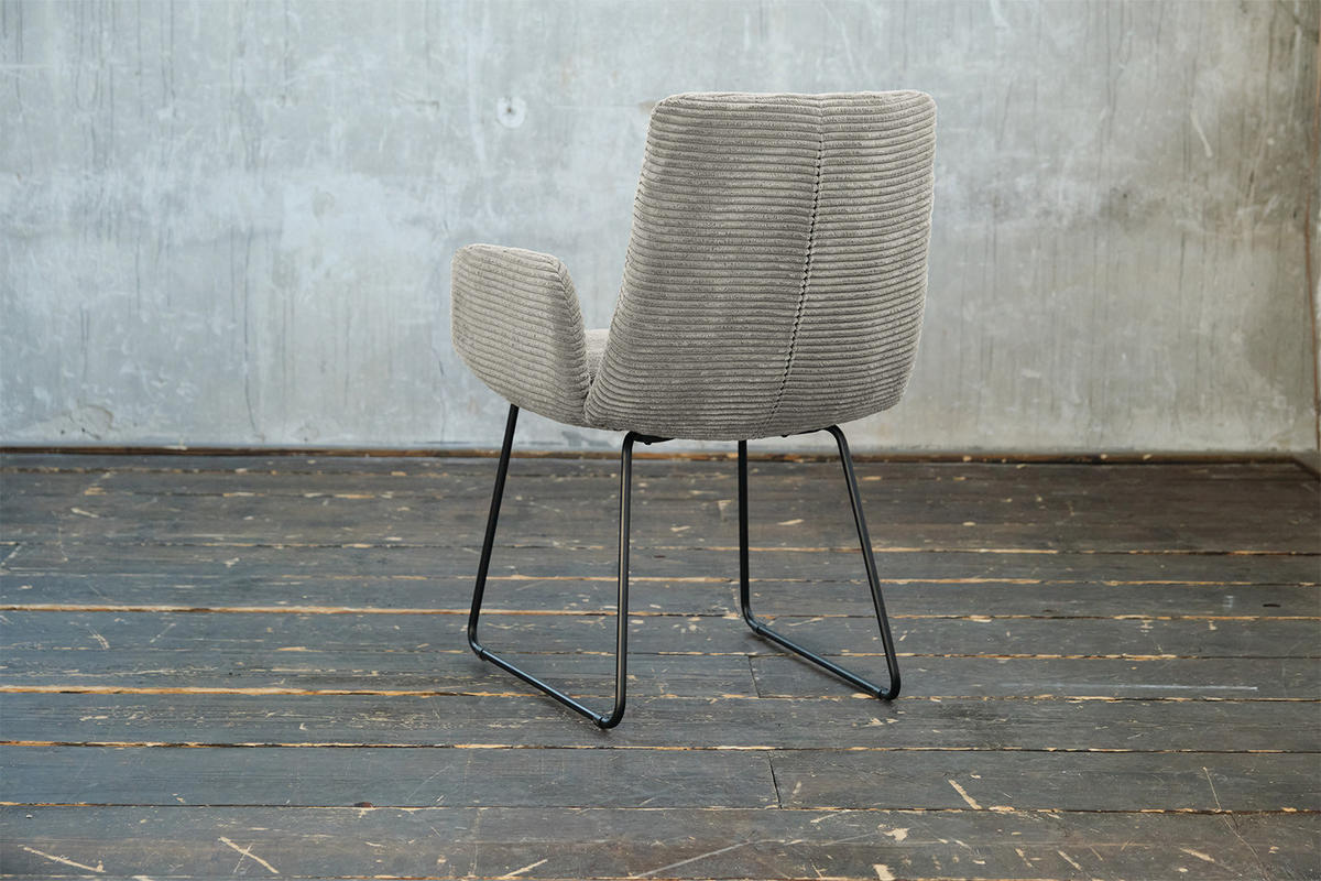 STUHL NEW CHARME Steingrau Cord - Greige/Grau, Textil (59/87/66cm) - KAWOLA
