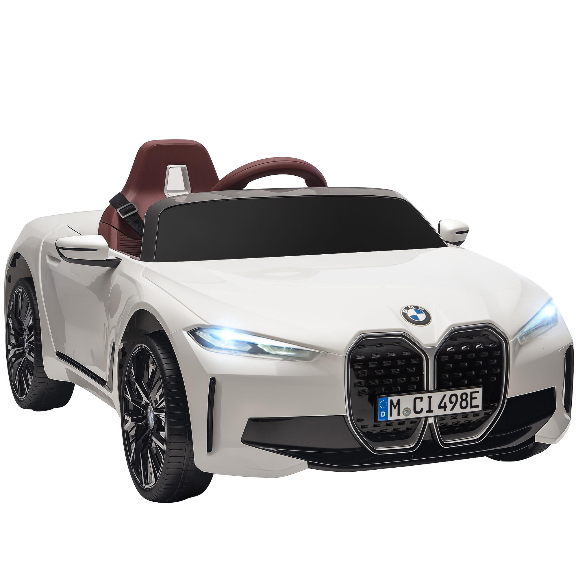 KINDERAUTO DE-06277 aufladbar mit Fernbedienung und Multimedia-Player Weiß - Weiß, Kunststoff/Metall (115/67/45cm) - ComfortXL