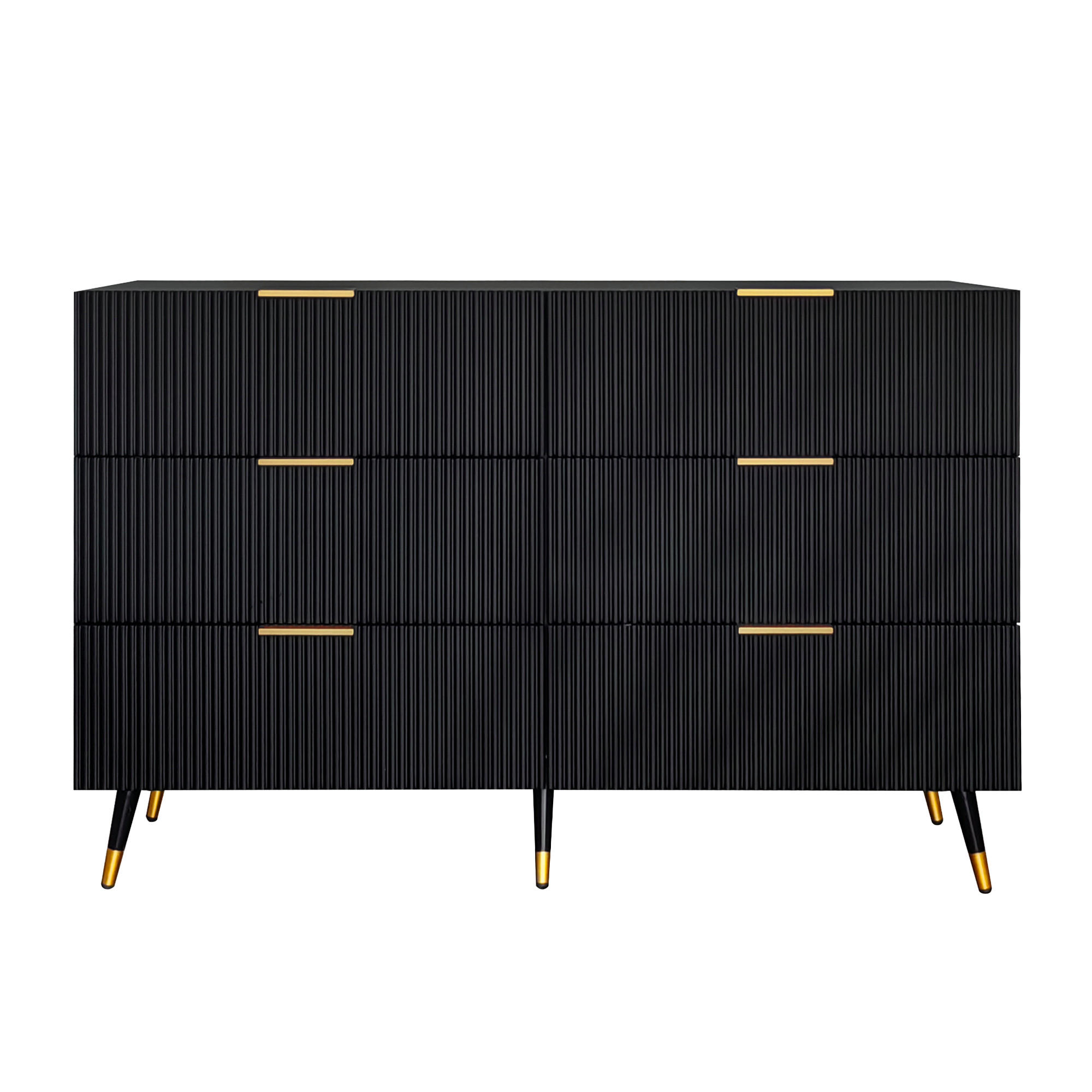 SIDEBOARD modern Schubladen Stauraum Kommode elegant - Schwarz, Holzwerkstoff (40/77/120cm) - FLIEKS