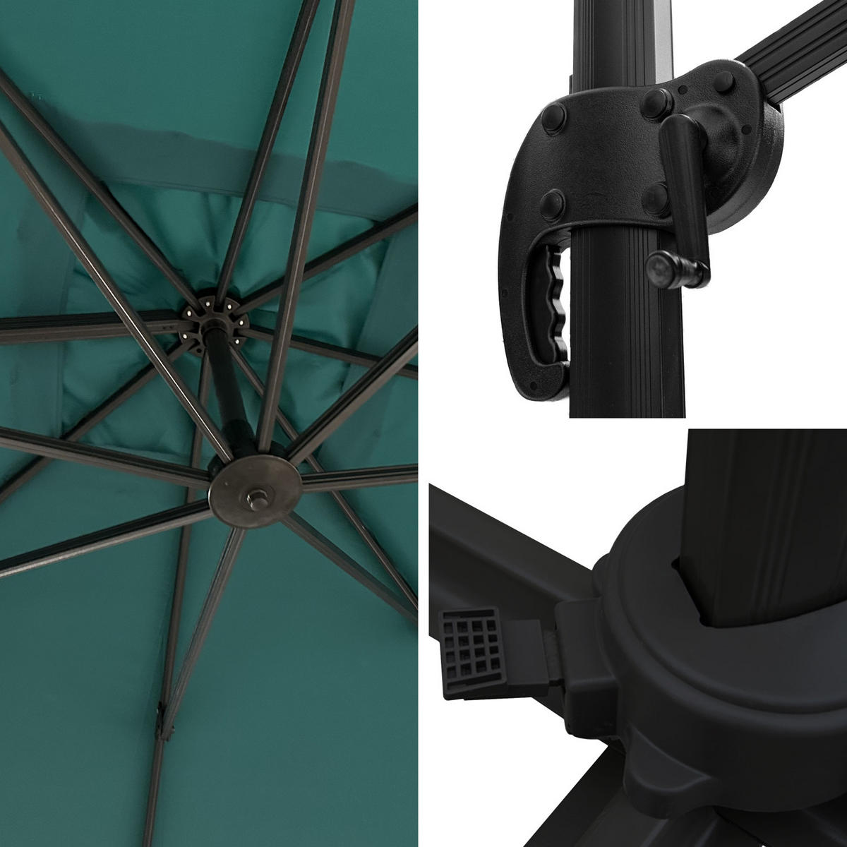 SONNENSCHIRM Molokai Blau 300/300/253 cm - Blau, Textil (300/300cm) - Happy Garden