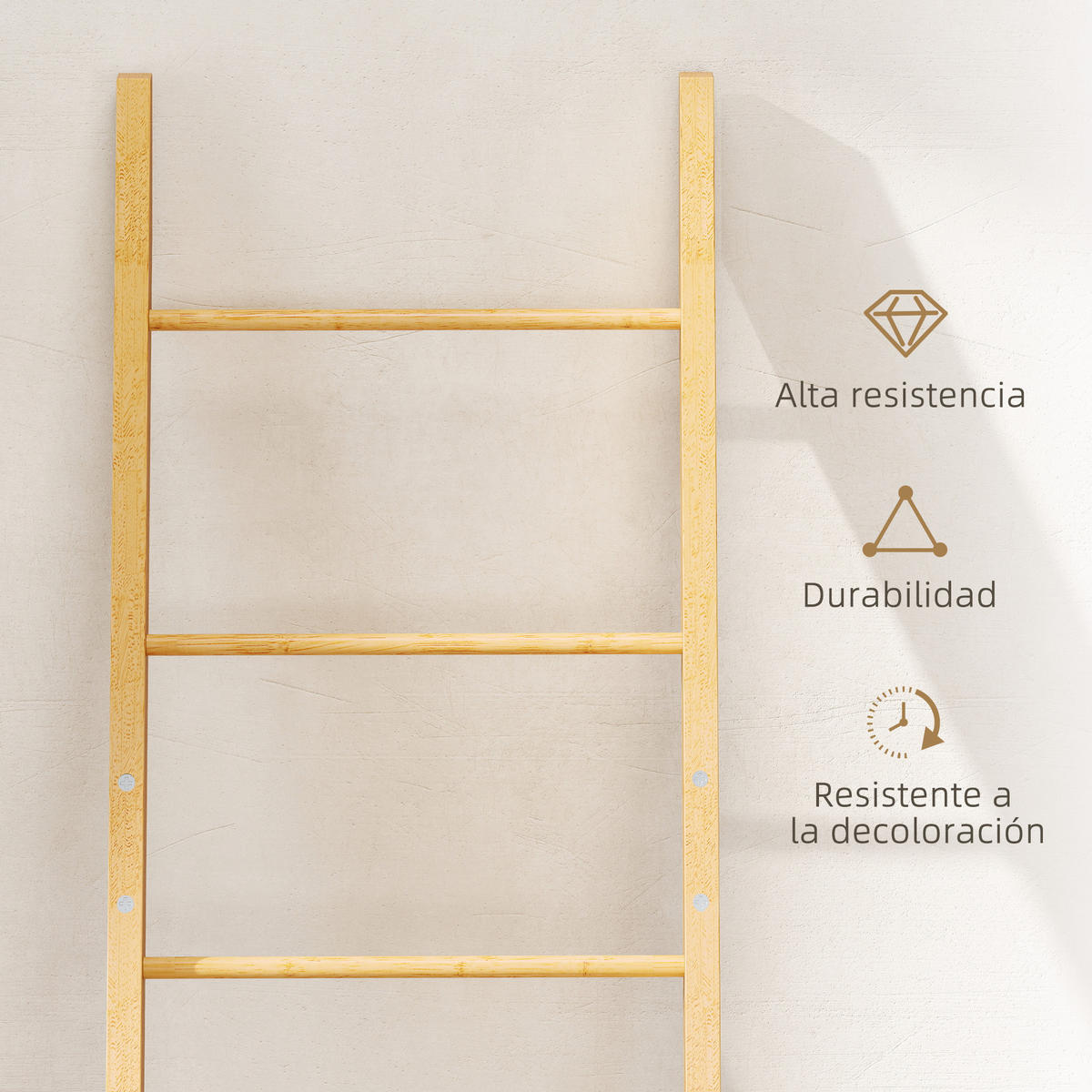 HANDTUCHHALTER Bambus freistehend 3 Stangen herausnehmbarer 48‑Liter‑Wäschekorb Grau - Grau, Holz (43/133/35cm) - Vallsero