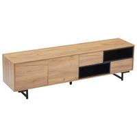 LOWBOARD DE-40320 mit Stufenfächern und Holzoptik Holz - Naturfarben, Holzwerkstoff (173/48/38cm) - ComfortXL