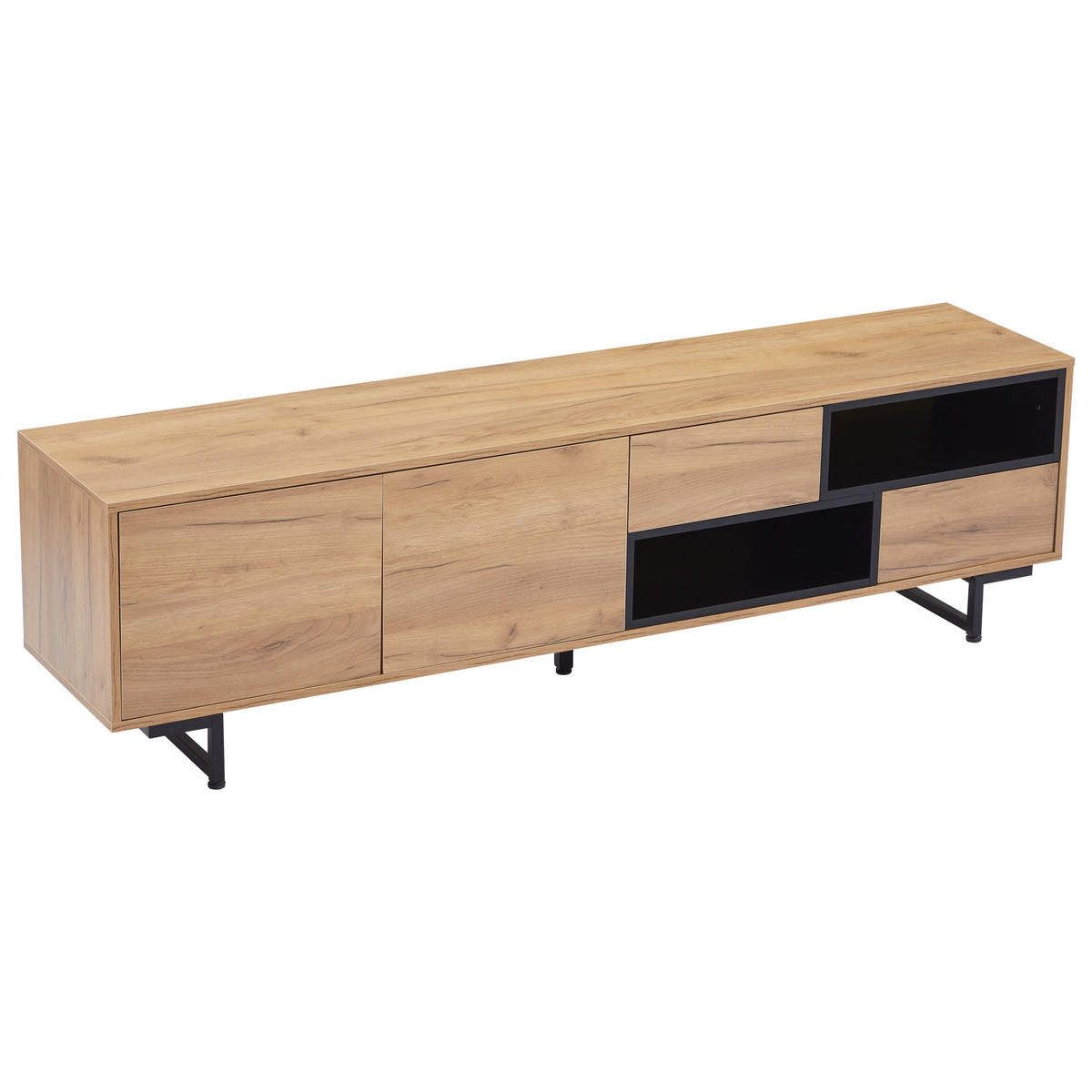 TV-LOWBOARD Leiterfächer Naturholzfarben 173/38/48 cm - Naturfarben, Holz (173/48/38cm) - PANGIVO