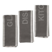 GESCHIRRTUCH-SET Essential - Dunkelgrau, Textil (45/70cm) - home&you