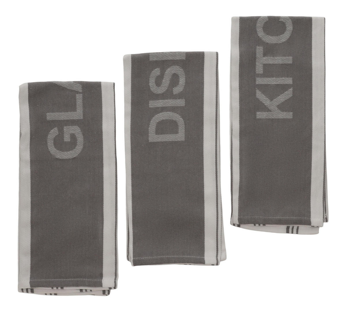 GESCHIRRTUCH-SET Essential - Dunkelgrau, Textil (45/70cm) - home&you