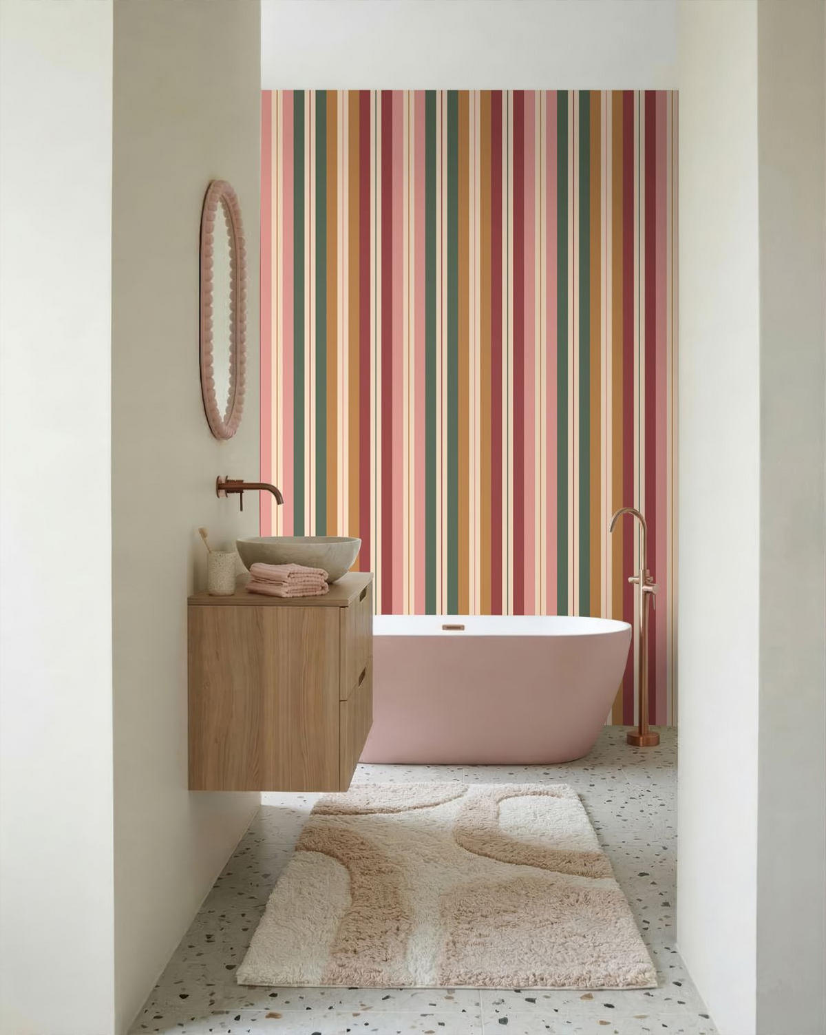 TAPETE Streifen 50 x 900 cm - Pink, Papier (50/900cm) - ESTAhome