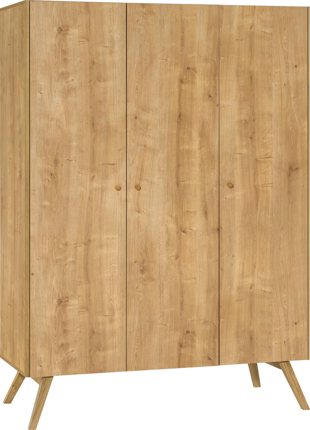 KLEIDERSCHRANK 3-TÜRIG - Eichefarben, Holzwerkstoff (150/207.5/58cm) - Vox Möbel