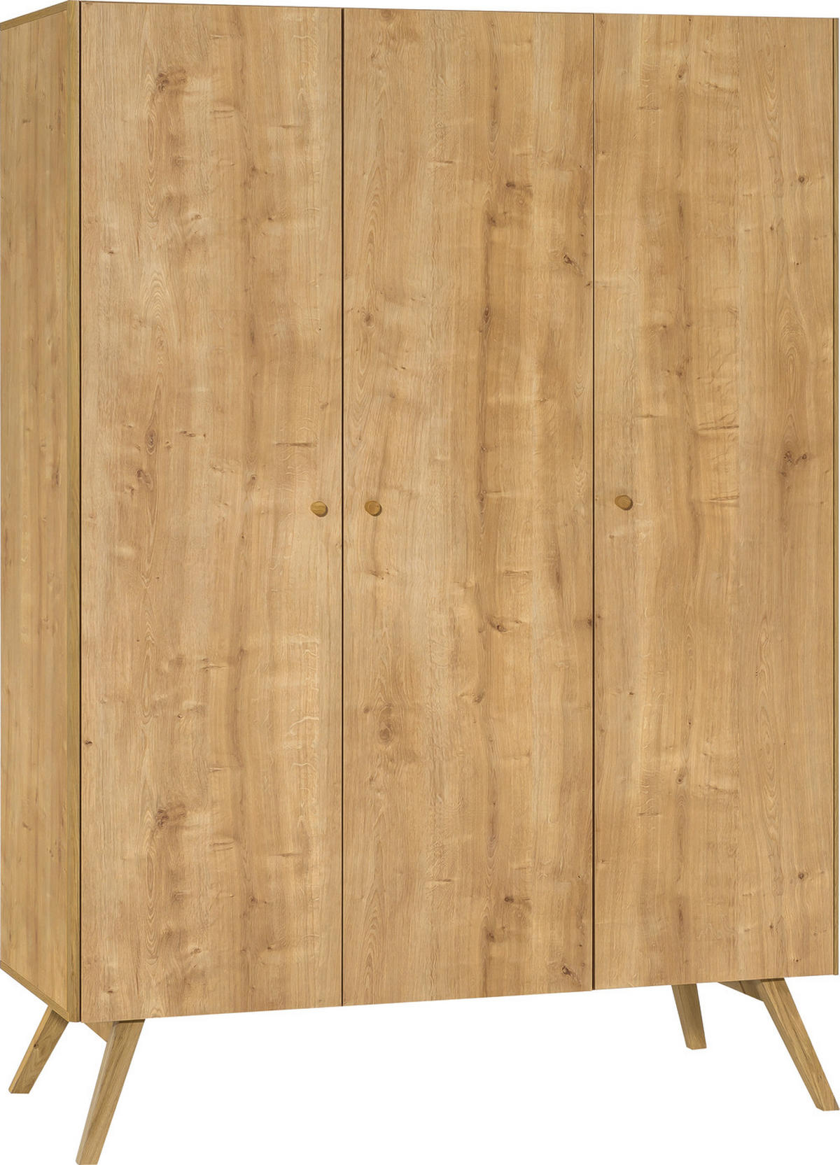 KLEIDERSCHRANK 3-TÜRIG - Eichefarben, Holzwerkstoff (150/207.5/58cm) - Vox Möbel