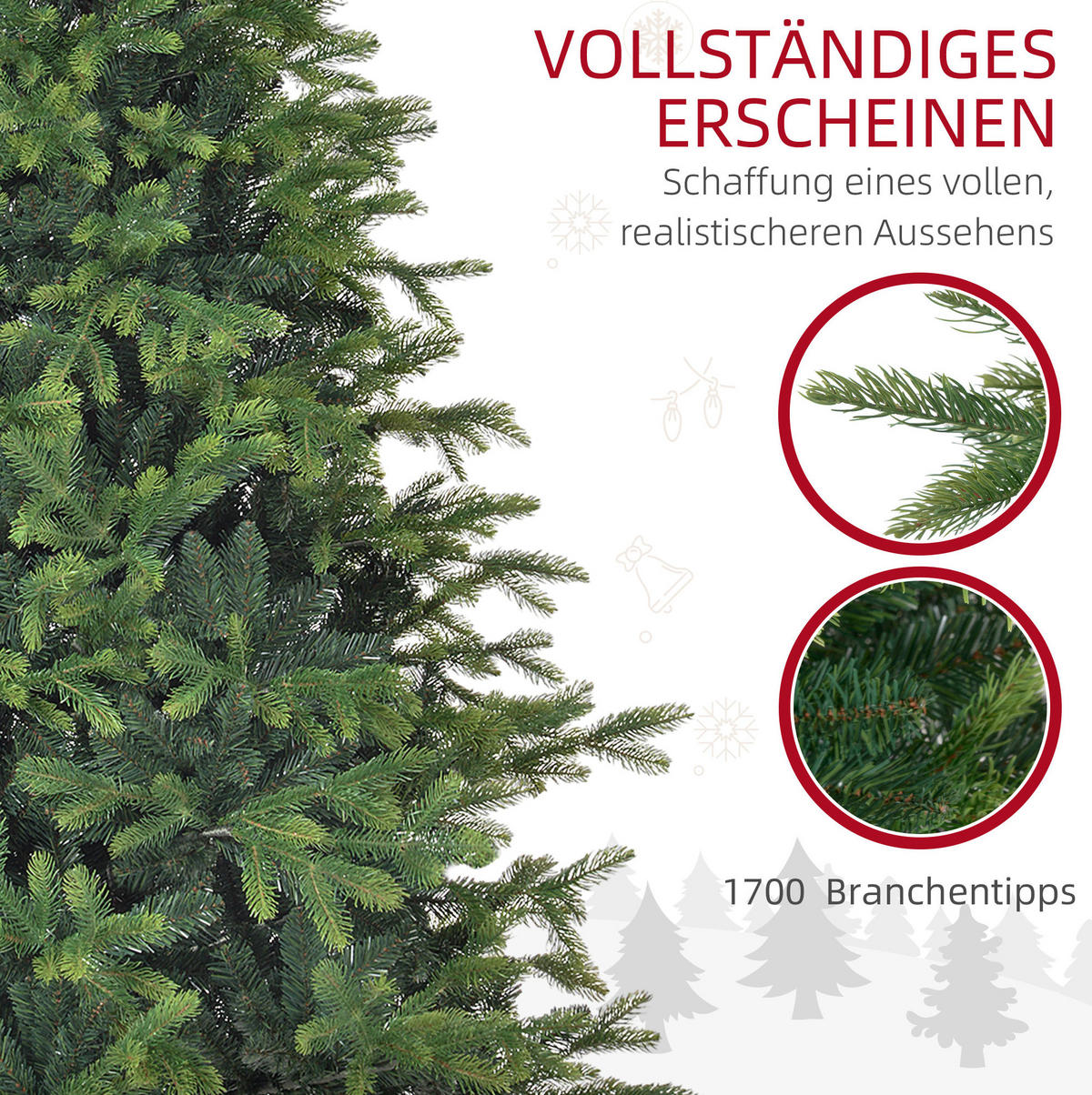 WEIHNACHTSBÄUME 122/122/183 cm grün aus Kunststoff mit Metallständer - Grün, Kunststoff (183cm) - OKWISH