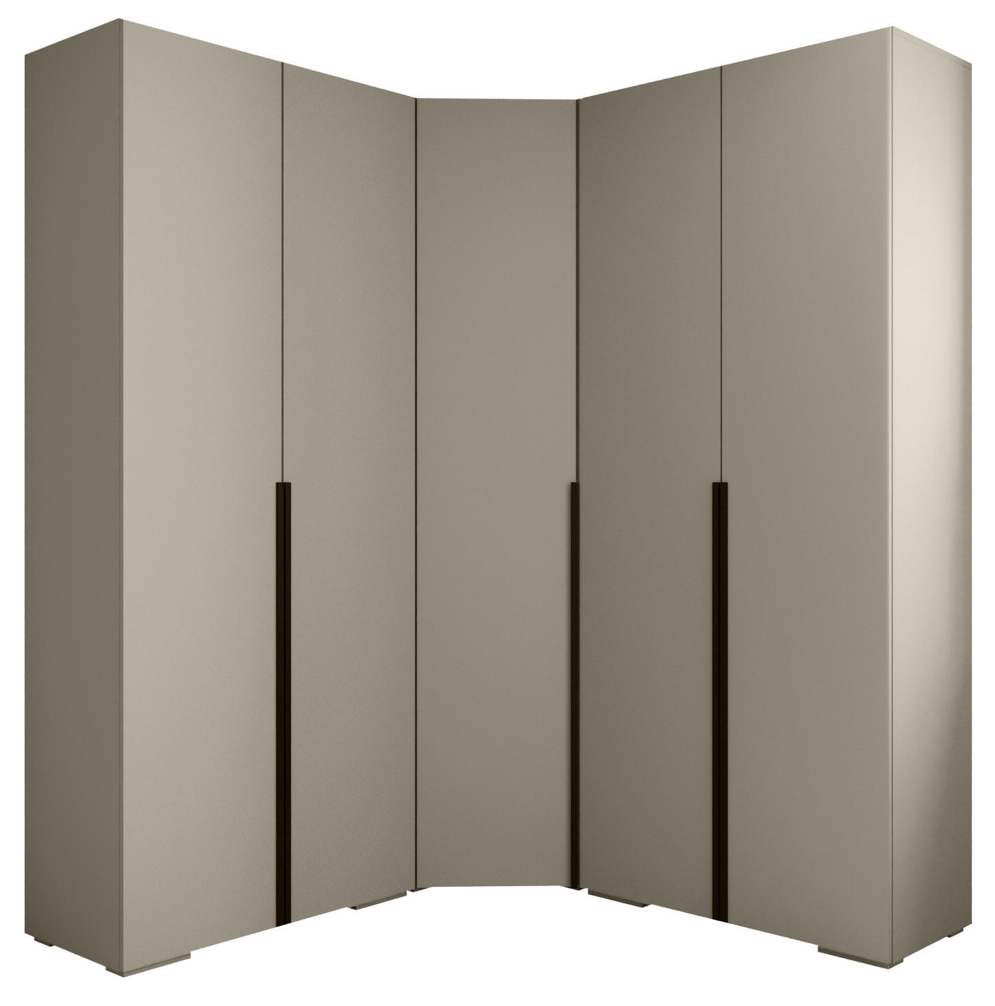 Abiks Möbel Garderoben-Set Kaschmir, Schwarz 181.7x236.7x47 cm