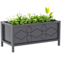 HOCHBEET DE-12194 rechteckig 80/40/38 cm mit Sicherheitsrand Schwarz - Schwarz, Metall (80/38/40cm) - ComfortXL