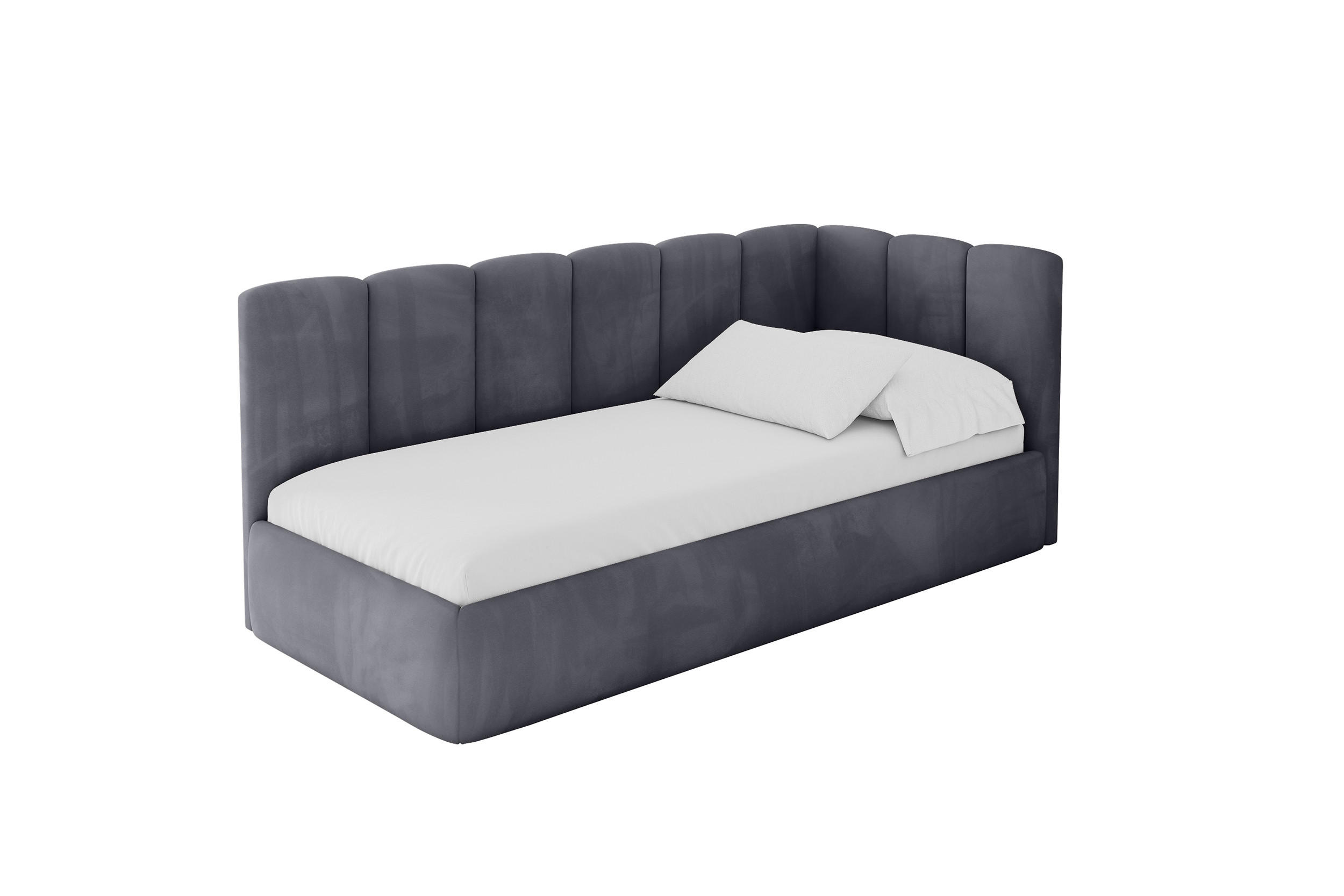 ALTDECOR JEDNOLŮŽKOVÁ POSTEL pro mládež s úložným prostorem, vlevo - DEXY 80x200 tmavě šedá