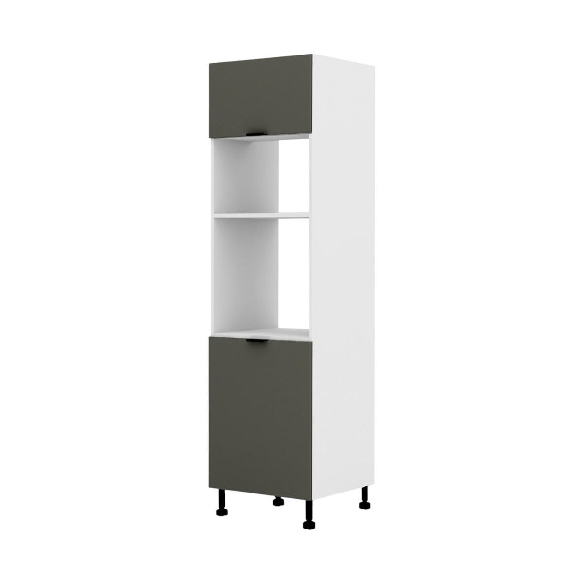 BACKOFEN-HOCHSCHRANK – 60 cm – Lunara – Dunkelgrau - Dunkelgrau, Holzwerkstoff (60/203/56cm) - hi-markt