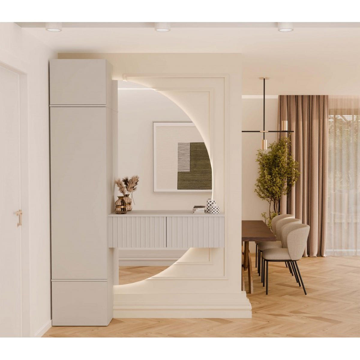 DULAP DE HOL – Dulap pentru hol cu spațiu pentru depozitare, culoare cașmir 50/238/35 - cașmir, compozit lemnos (50/238/35cm) - RAUMHIRSCH FURNITURE