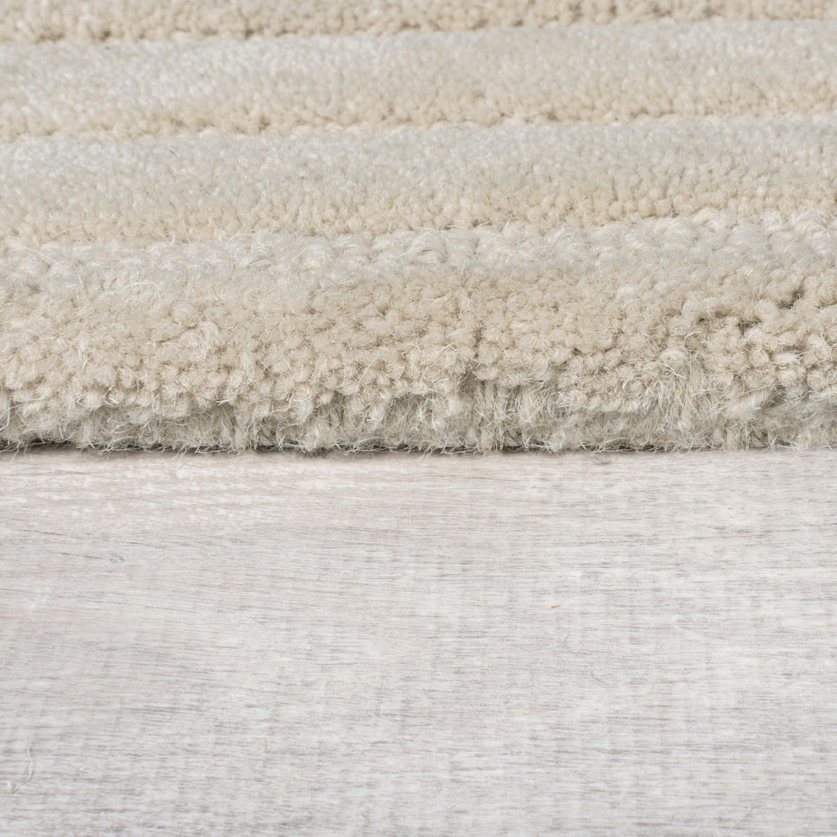 WOLLTEPPICH Wellen Abstrakt, Wohnzimmer Beige Läufer 60x230 - Beige, Textil (60/230cm) - KADIMA DESIGN
