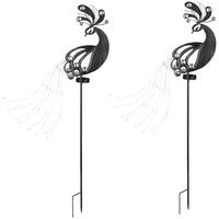 LED AUSSENLEUCHTE Metall Schwarz 2er Set - Schwarz, Metall (17.5/4.5/88cm) - Globo Lighting