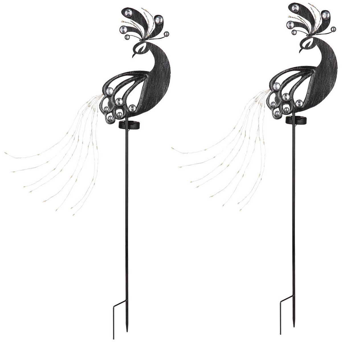 LED AUSSENLEUCHTE Metall Schwarz 2er Set - Schwarz, Metall (17.5/4.5/88cm) - Globo Lighting