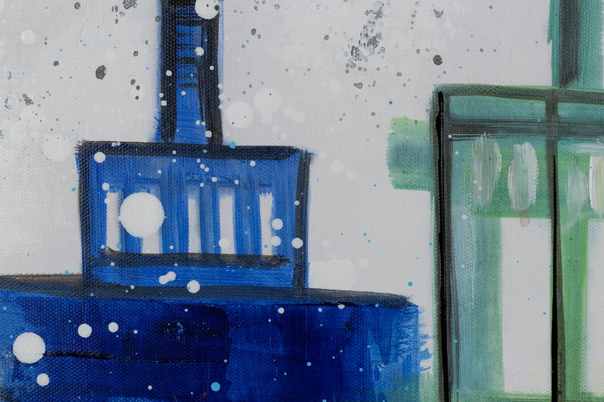 ACRYLBILD HANDGEMALT 120/60 cm - Weiß, Holz/Textil (120/60cm) - KUNSTLOFT