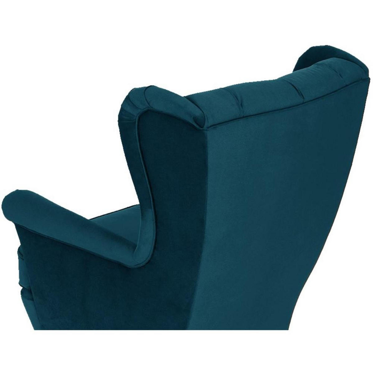 CHESTERFIELD-SESSEL Falco türkis mit Holzbeinen - Türkis/Wengefarben, Holz/Textil (82/102/92cm) - Beautysofa
