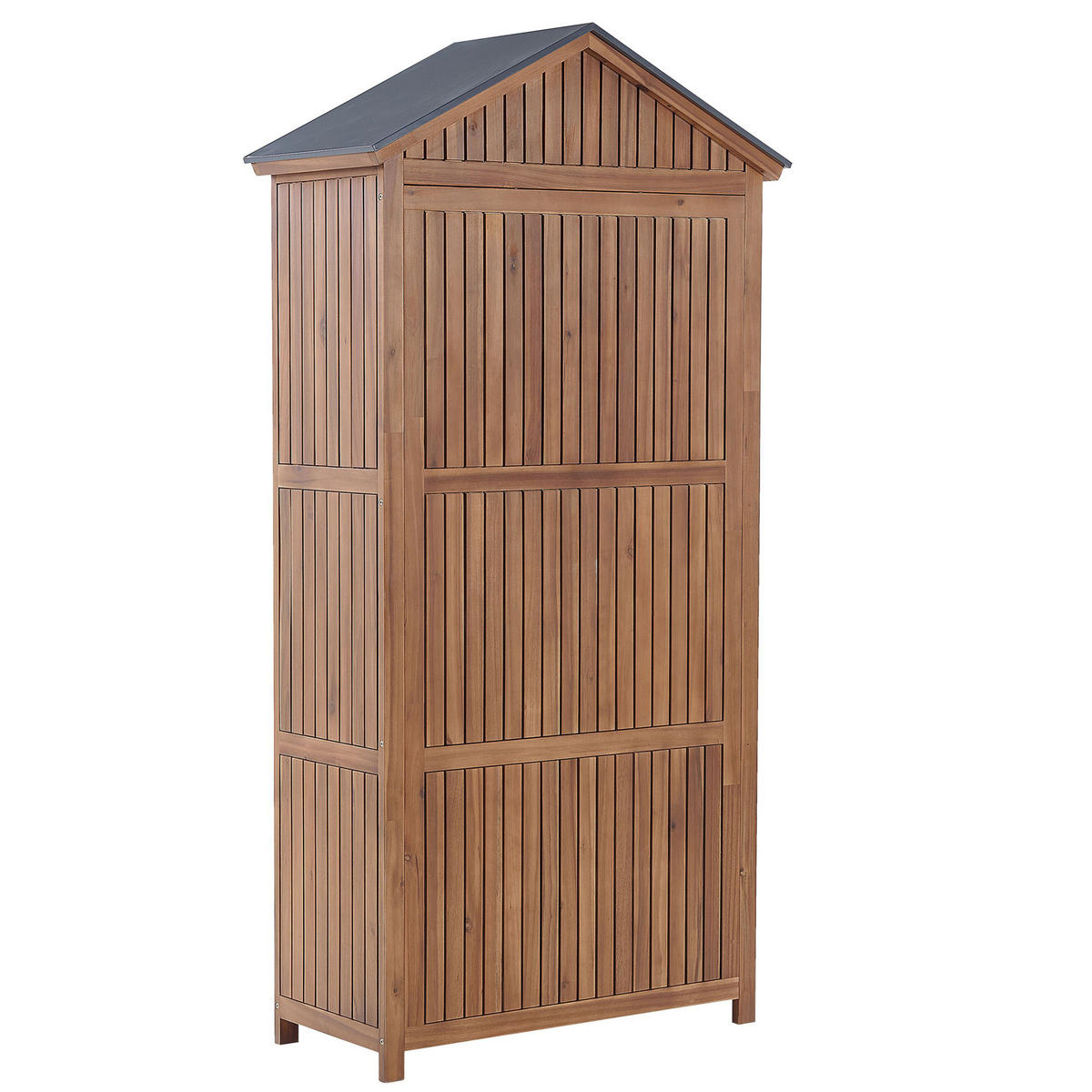ZAHRADNÍ SKŘÍŇ Akáciové dřevo hnědá 200/100 cm Savoca - šedá/hnědá, dřevo (100/200/40cm) - Beliani
