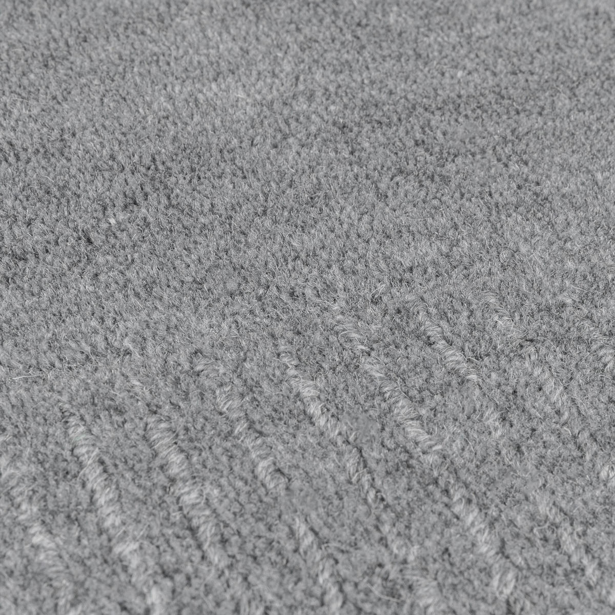 WOLLTEPPICH Uni-Design, mit Randdetails, handgewebt MOLE, Grau 200x290 cm - Grau, Textil (200/290cm) - KADIMA DESIGN