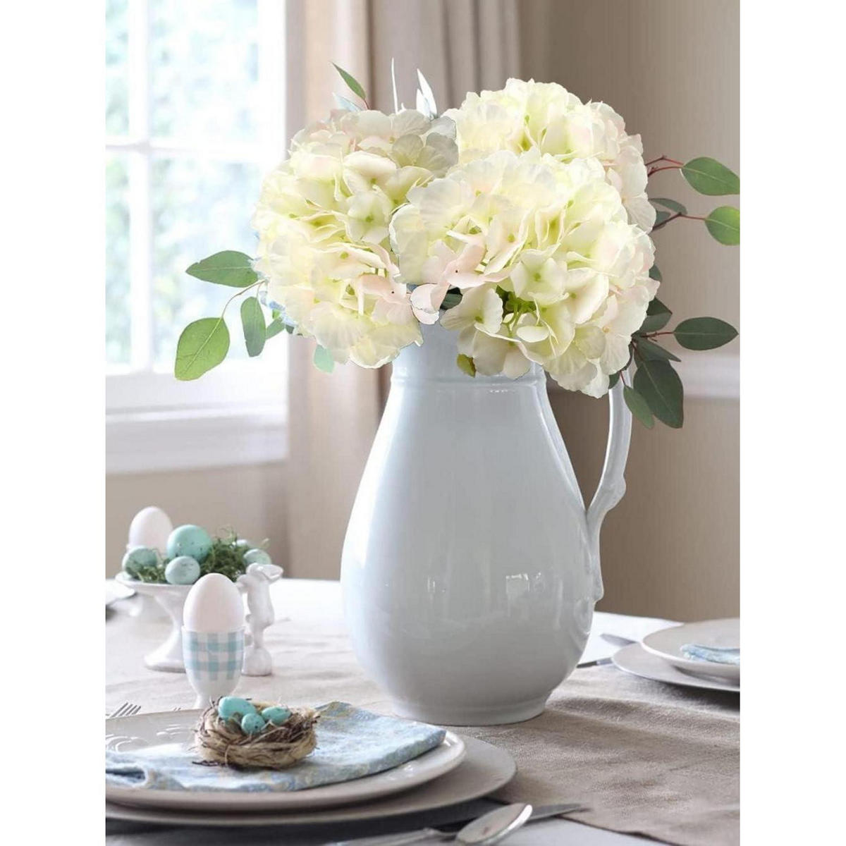 KUNSTHORTENSIE 3-teiliges Set 53 cm - Weiß, Kunststoff (67cm)