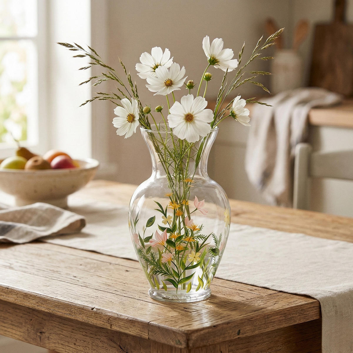 GLASVASE für Blumen 16,5/16,5/27 cm - Transparent, Glas (16.5/27cm) - Home Styling Collection