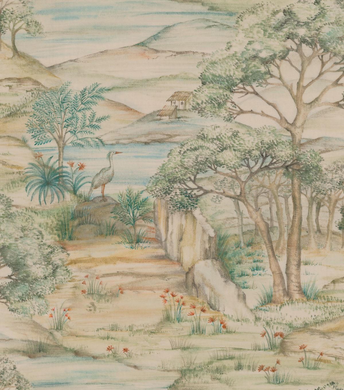 TAPETE Landschaft 53 cm x 10,05 m - Grün, Papier (53/1000cm) - Sanders & Sanders