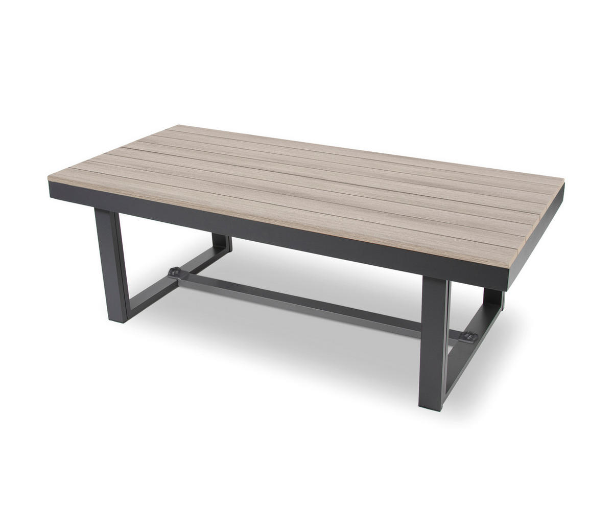 GARTENLOUNGE-SET Largo Grau Aluminium höhenverstellbarer Tisch für 6 Personen - Grau, Kunststoff - bellavista - Home & Garden