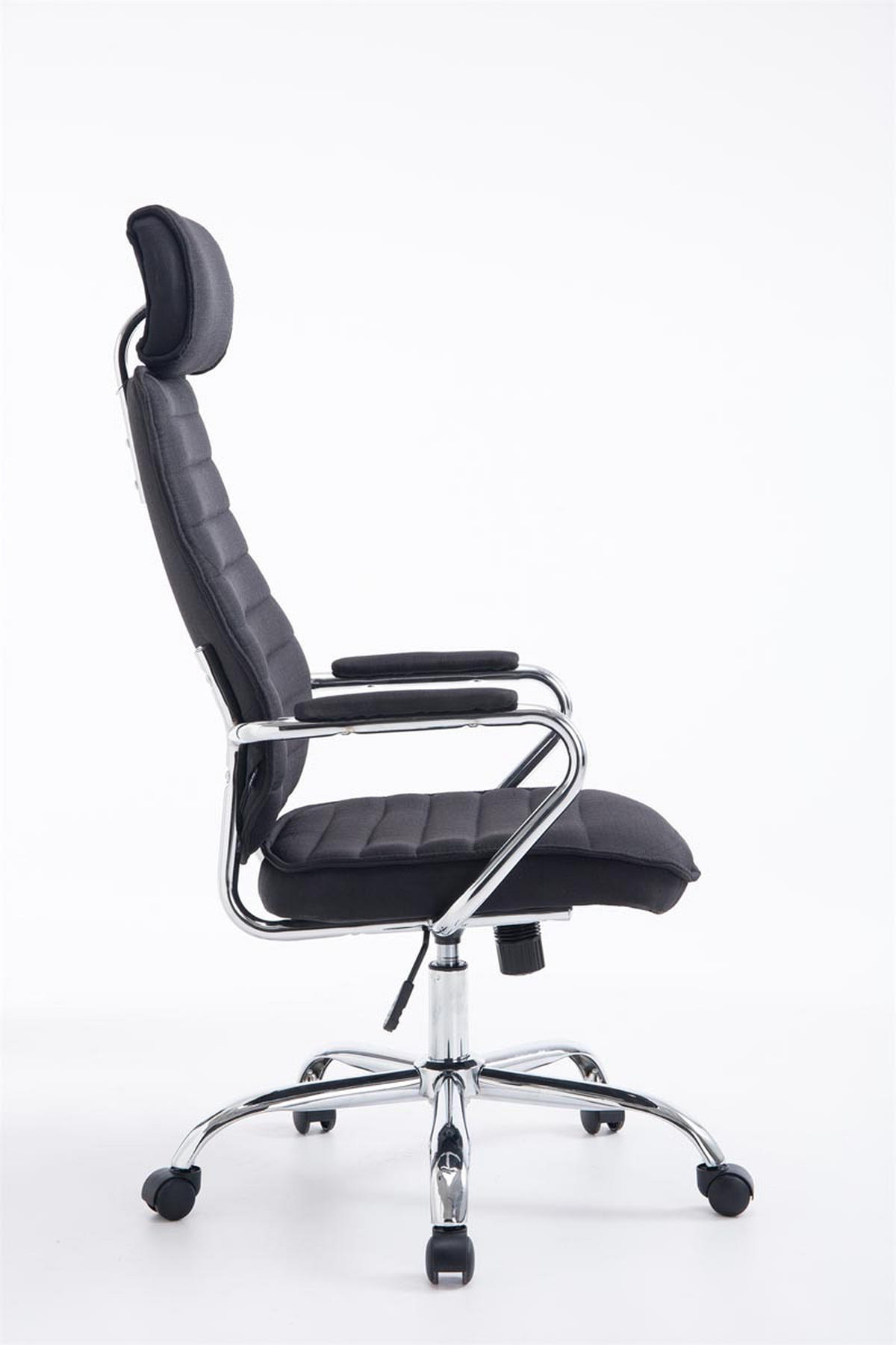CHEFSESSEL Stoff schwarz - Chromfarben/Schwarz, Textil/Metall (60/117/67cm) - CLP