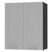 KÜCHENHÄNGESCHRANK Kvantum W3/60 Dust Grey Matt / Schwarz Matt 60 / 32,5 / 72cm - Schwarz/Grau, Holz/Holzwerkstoff (60/72/32.5cm) - Feldmann-Wohnen