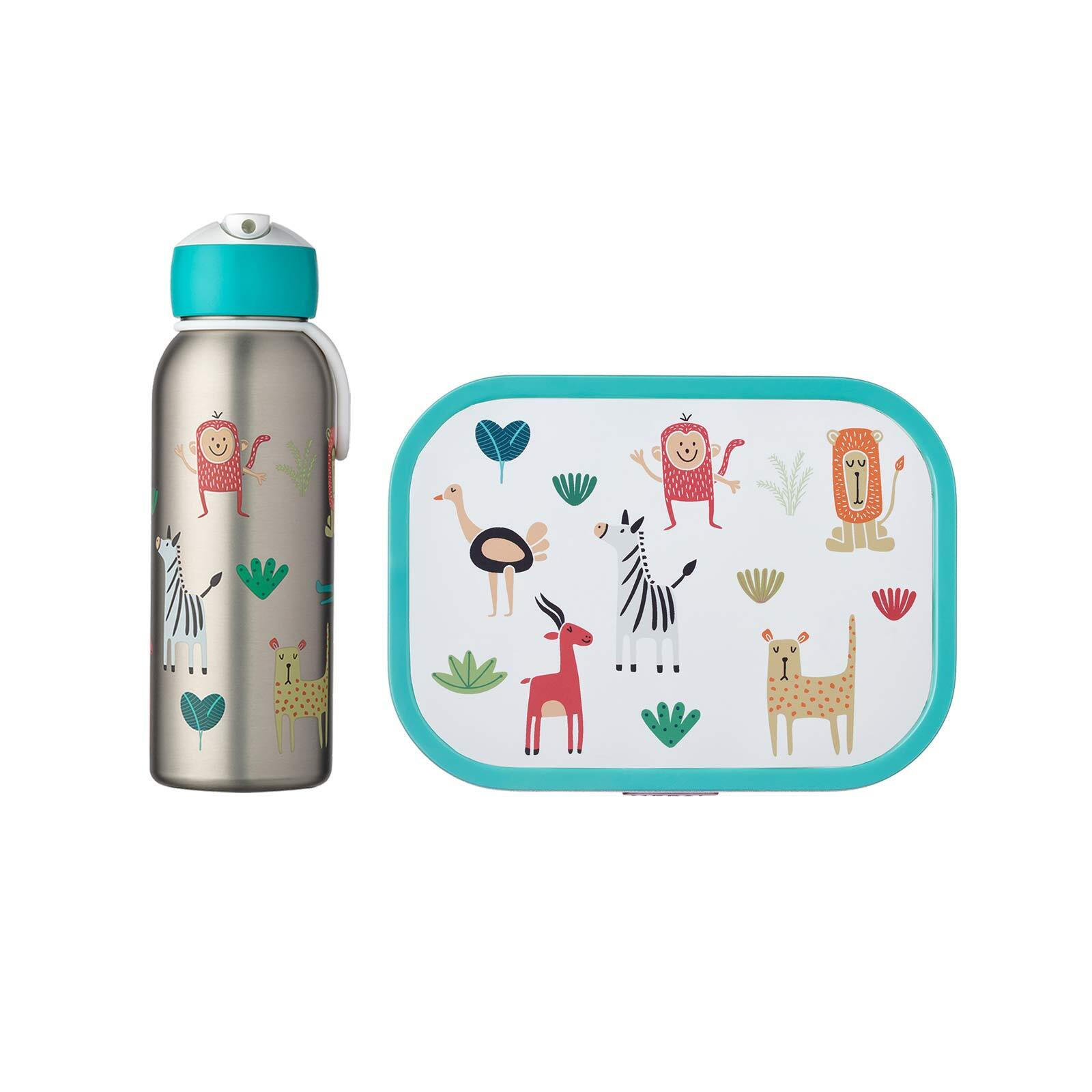 BROTDOSE + THERMOFLASCHE Campus Animal Friends 2er Set - Multicolor, Kunststoff (1/1/1cm) - Mepal