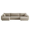 ECKSOFA U-Form Mit Schlaffunktion Und Bettkasten MILANO Dicker Cord Dunkelbeige - Cappuccino, Holz/Textil (312/145cm) - Kaiser Möbel