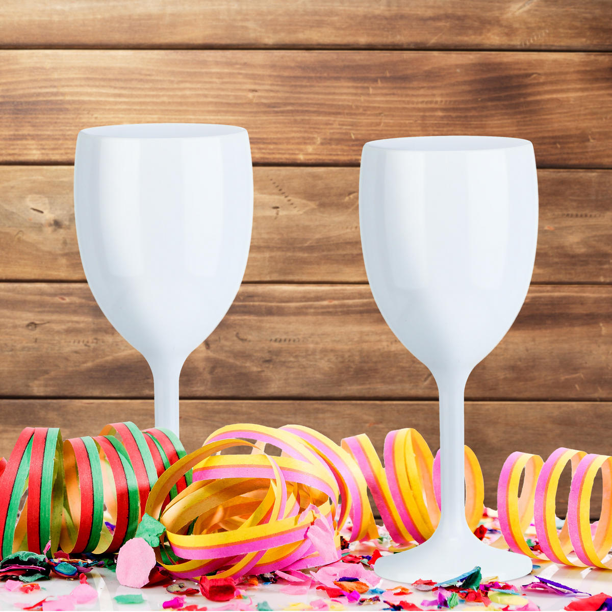 12xWEINGLÄSER - Weiß, Kunststoff (0.25L) - Relaxdays