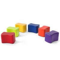 KINDERSITZ Schmetterlingsform bunt(6er-Set) - Multicolor, Leder (37/25/25cm) - COSTWAY