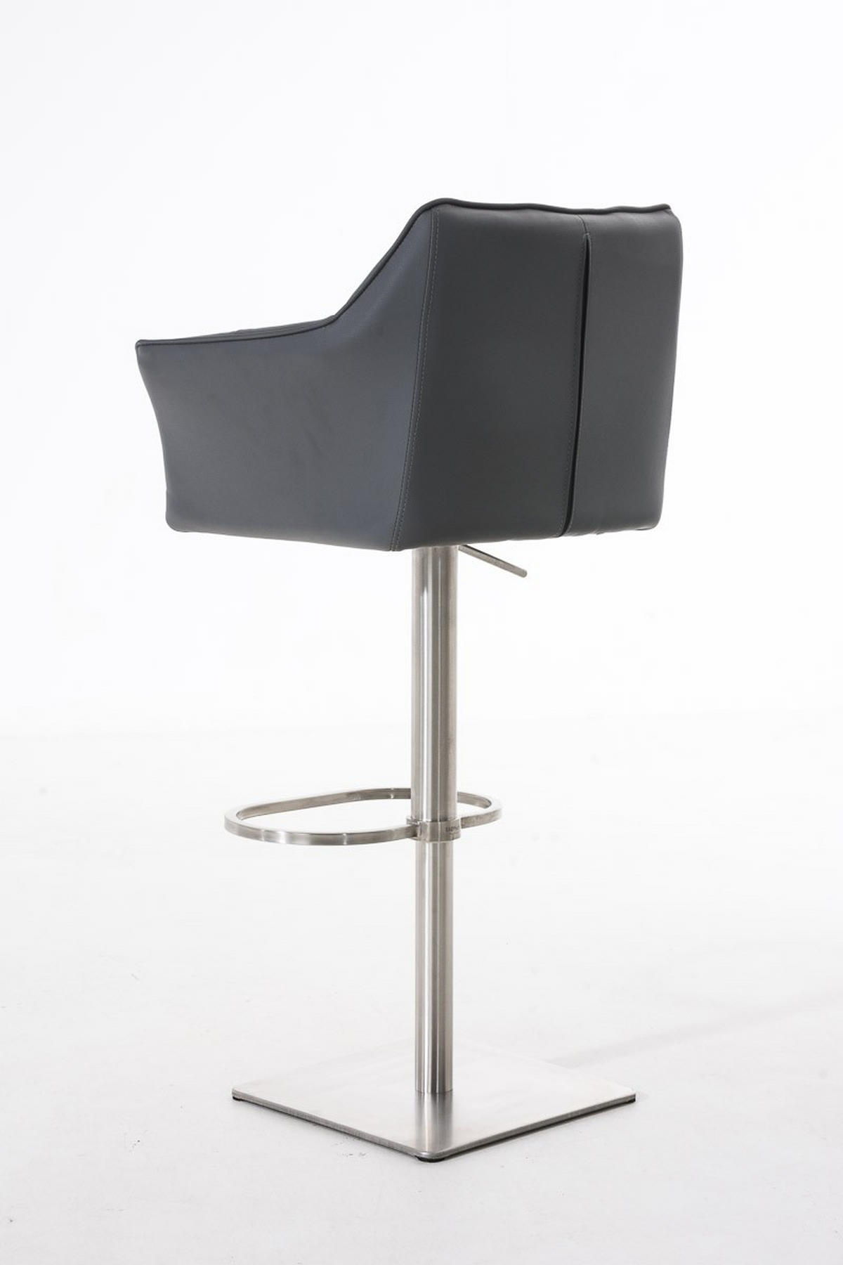 BARHOCKER Damaso 88x64x45 cm Grau - Grau, Leder (64/88/45cm) - furnicato