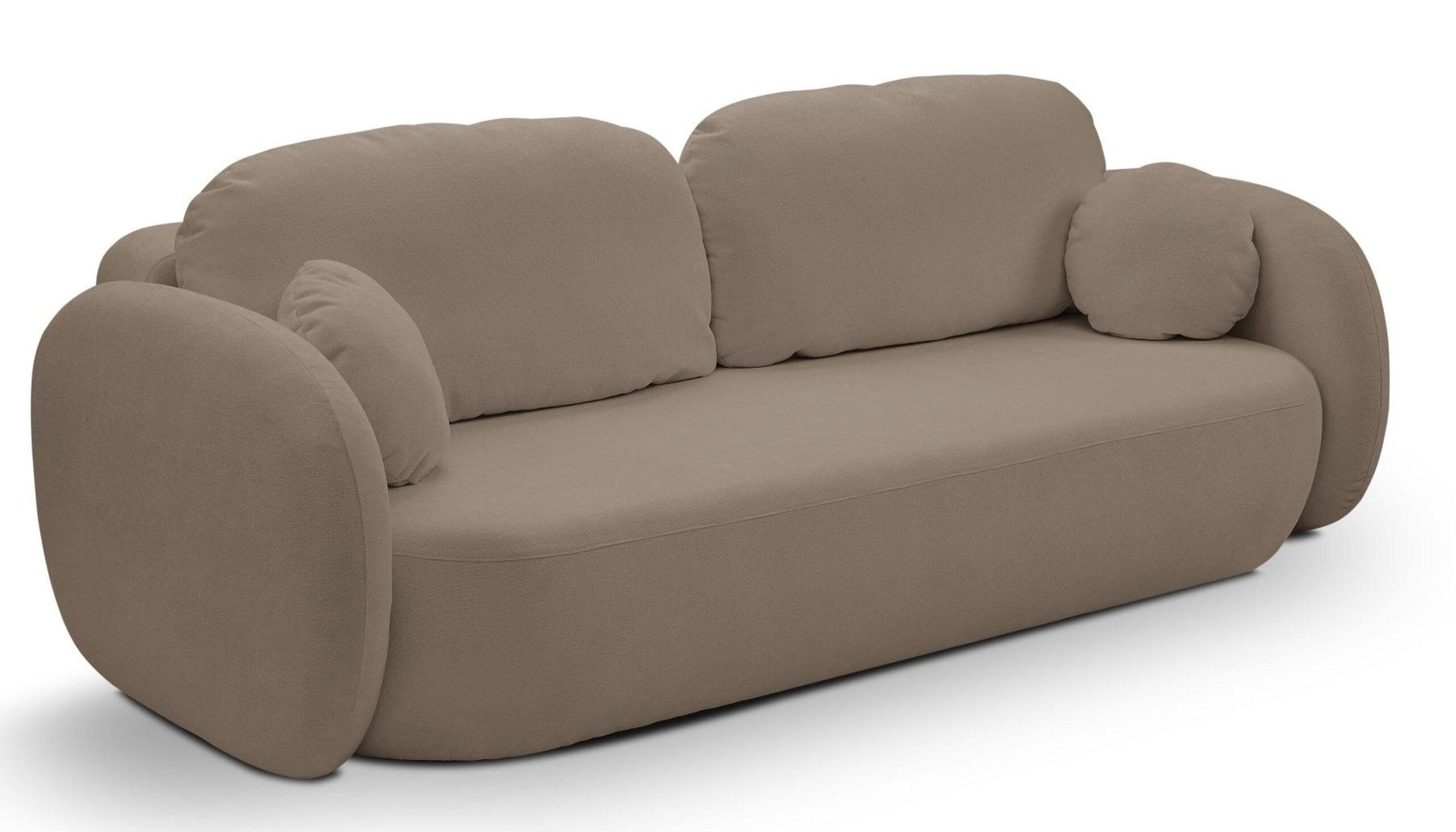 SCHLAFSOFA LIO, Sofa mit Schlaffunktion und Bettkasten, Farbe: Taupe, Velourstoff - Taupe, Textil (238/86/101cm) - Sepro Meble