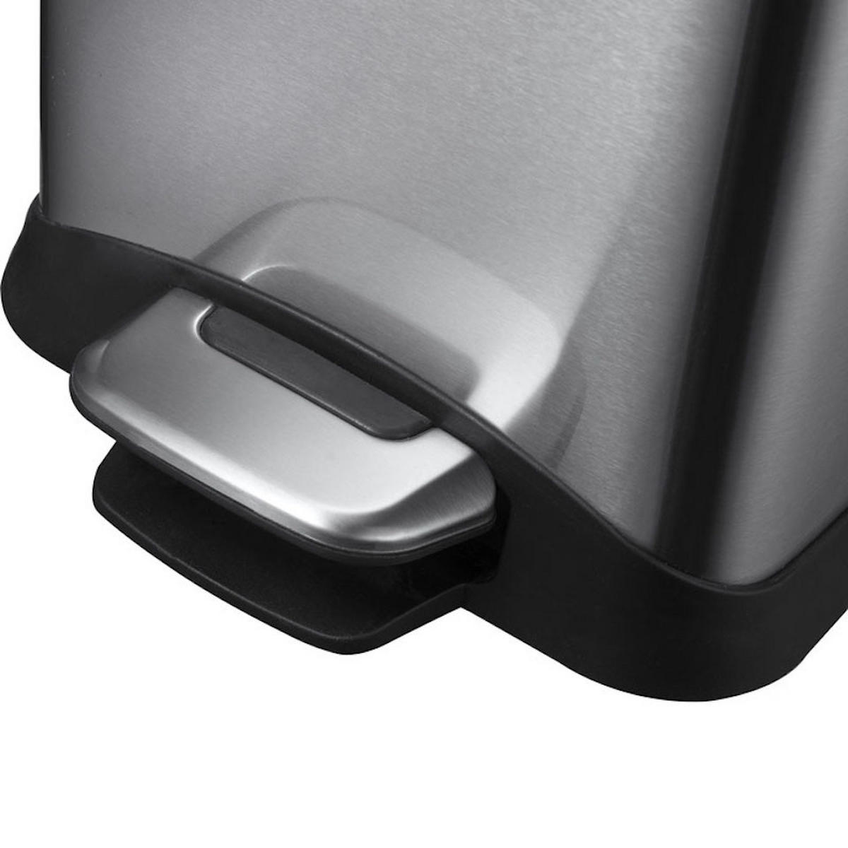 MÜLLEIMER Rechteckiger Aus Gebürstetem Edelstahl 8 Liter 33,5 x 17,8 x 33,2 cm Silber - Silberfarben, Metall (17.8/33.5/33.2cm) - PROREGAL