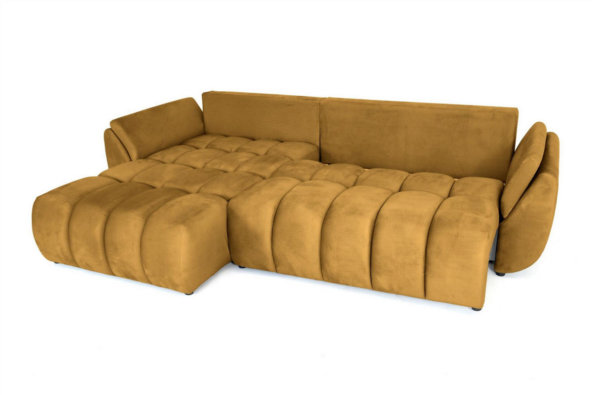 ECKSOFA Collin Mit Schlaffunktion - Gelb, Holzwerkstoff/Textil (280/185cm) - Fun Möbel