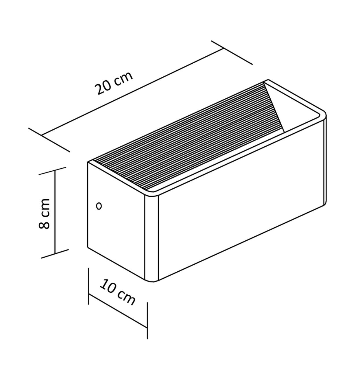 WANDLEUCHTE Quadra, Schwarz, 20cm - Schwarz, Metall (10/8/20cm) - KOSILUM