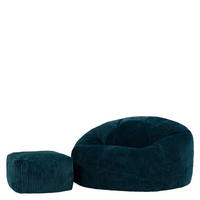 SITZSACK mit Hocker Dalton XXL - Dunkelgrün, Textil (92/52/92cm) - icon