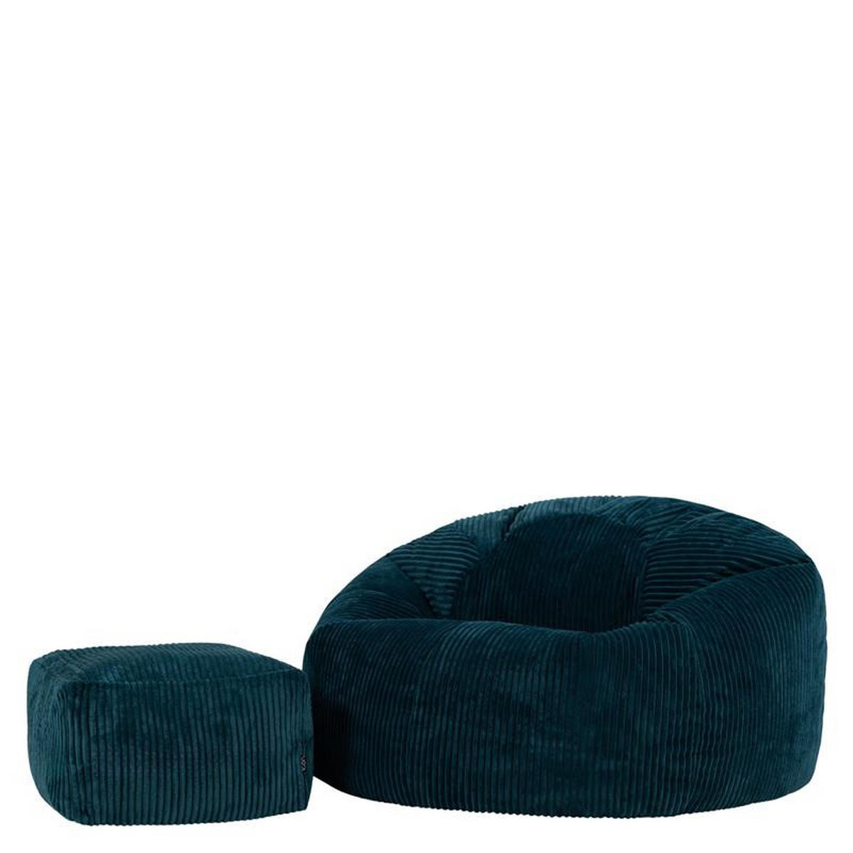 SITZSACK mit Hocker Dalton XXL - Dunkelgrün, Textil (92/52/92cm) - icon