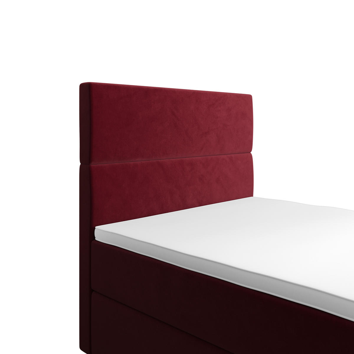 BOXBETT FLO 90x200 Itaka 34, mit Matratze H3, Bonell und Topper, Rot - Rot, Holz/Textil (90/200cm) - Bedante