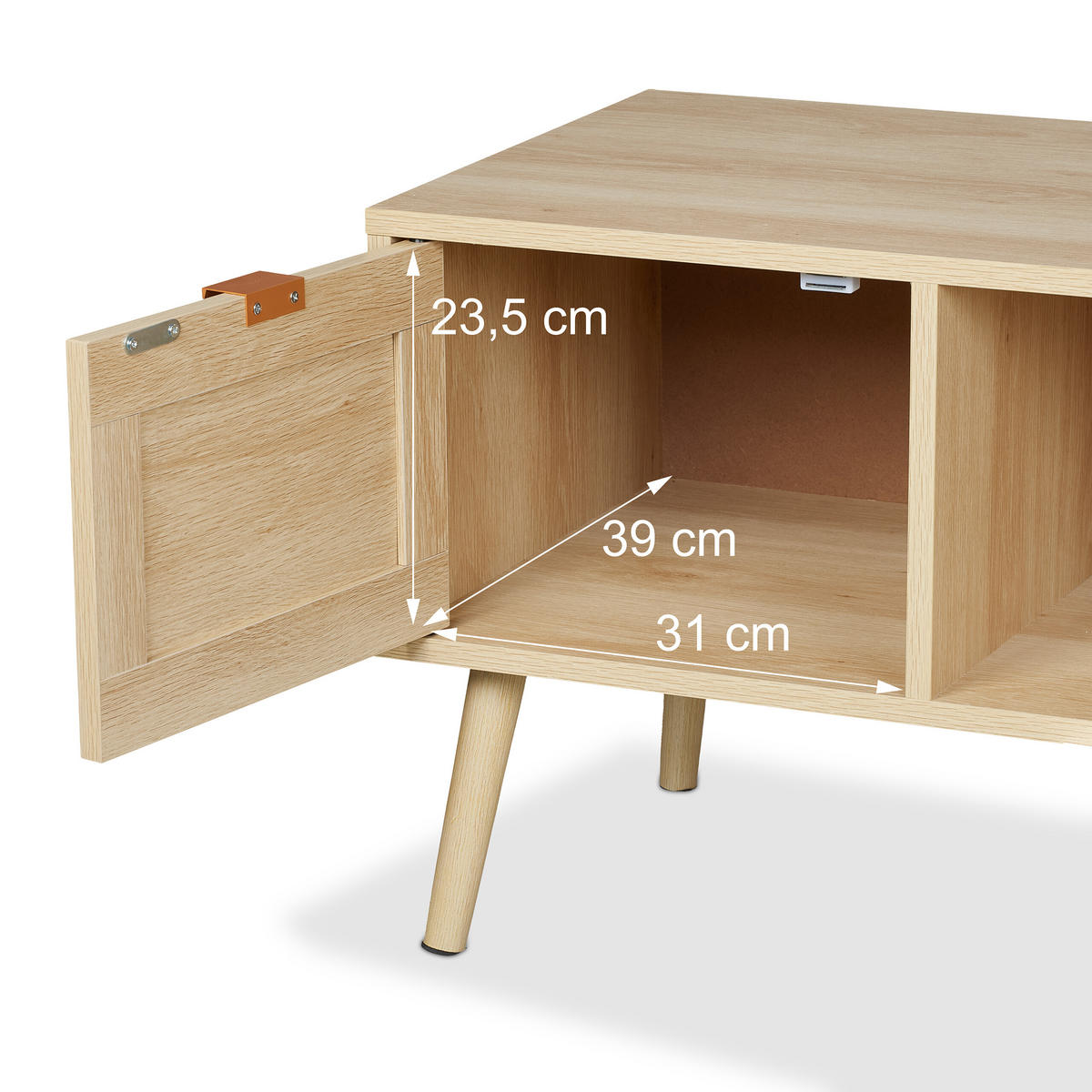 TV-LOWBOARD - Hellbraun, Holz/Holzwerkstoff (100/45.5/40cm) - Relaxdays