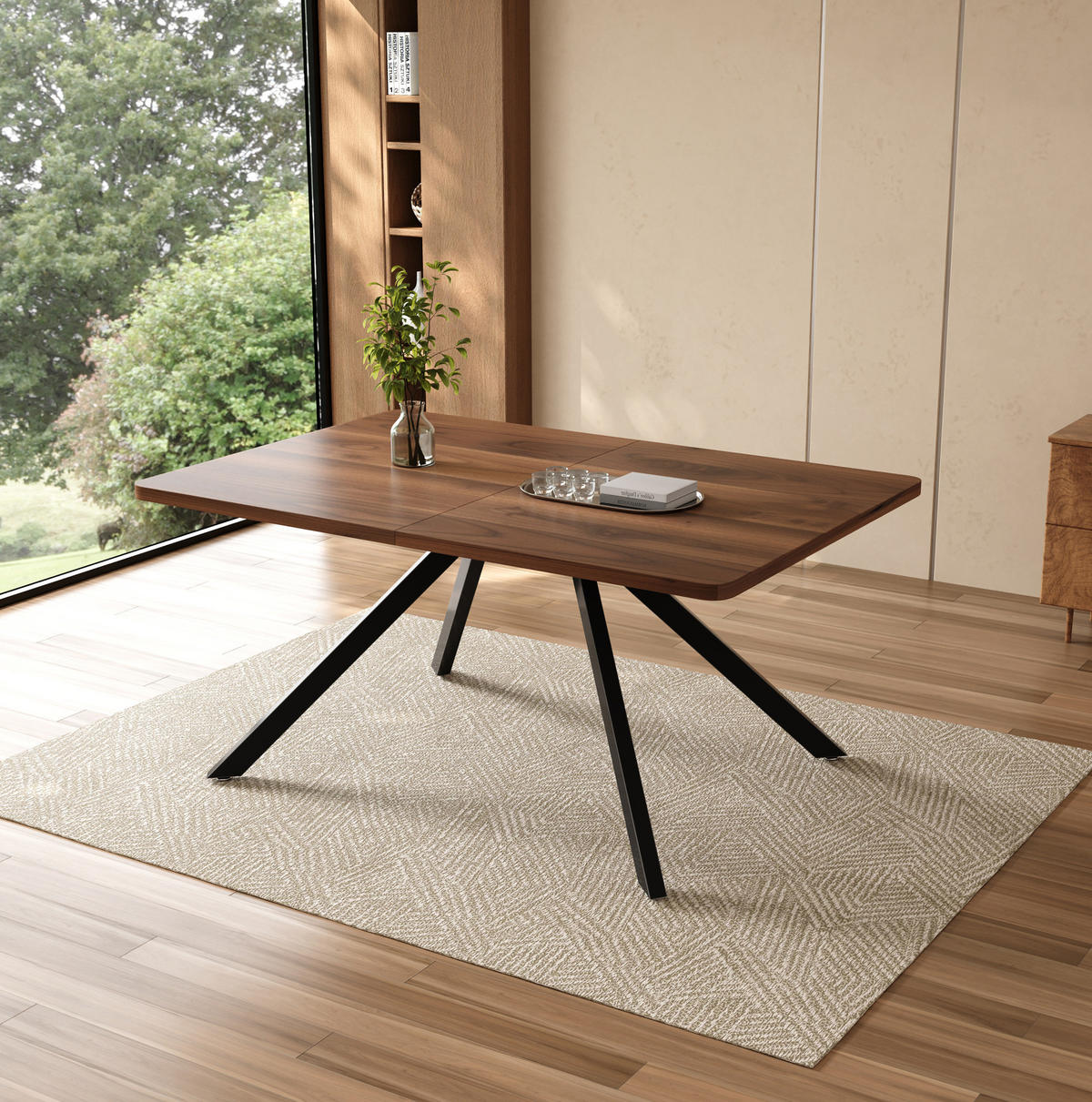 ESSTISCH aus MDF 160/200/240x90 cm Walnussfarben ausziehbar für 6 bis 10 Personen mit verstärkten Führungen - Walnussfarben, Holzwerkstoff (240/90/74.5cm) - Modfu
