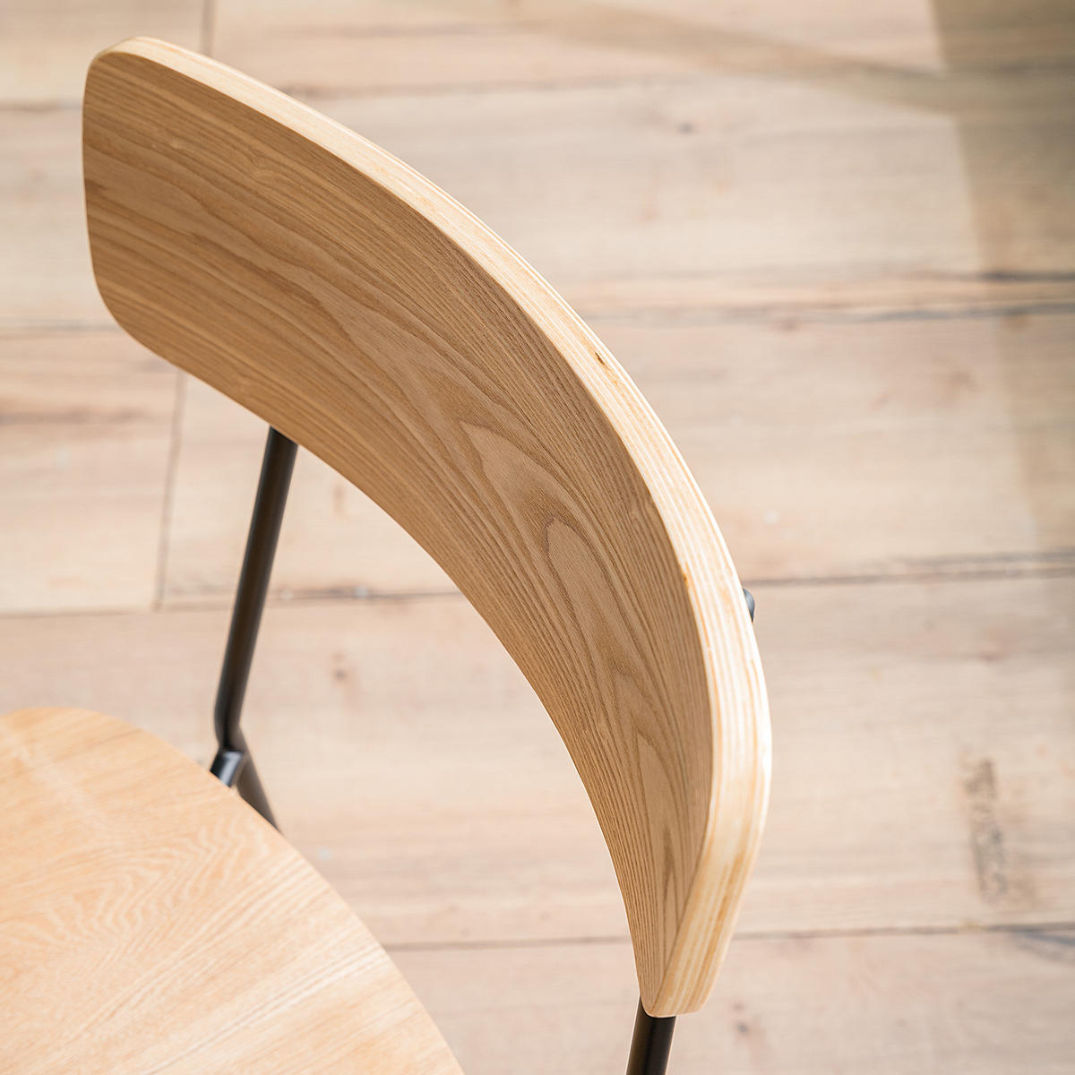 ESSZIMMERSTUHL (2er-Set) - Esche Dekor - Eschefarben, Holzwerkstoff/Metall (47/77/52cm) - home24