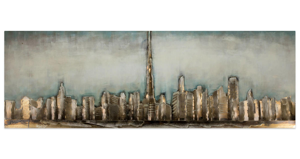 METALLBILD Weiß 150/50 cm - Weiß, Metall (6.4/50cm) - KUNSTLOFT