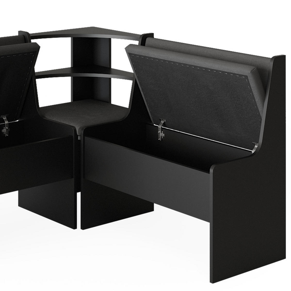 ESSZIMMER-ECKBANK Roman Schwarz 120 x 41.5 cm - Schwarz, Holzwerkstoff (120/80/120cm) - Vicco